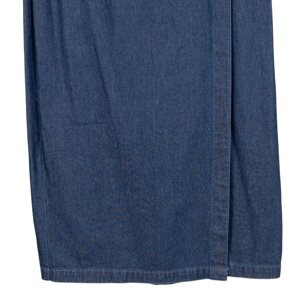 River Ridge VTG Denim Maxi Skirt 10 Womens Western Silver Button Elastic Waist - Picture 4 of 6